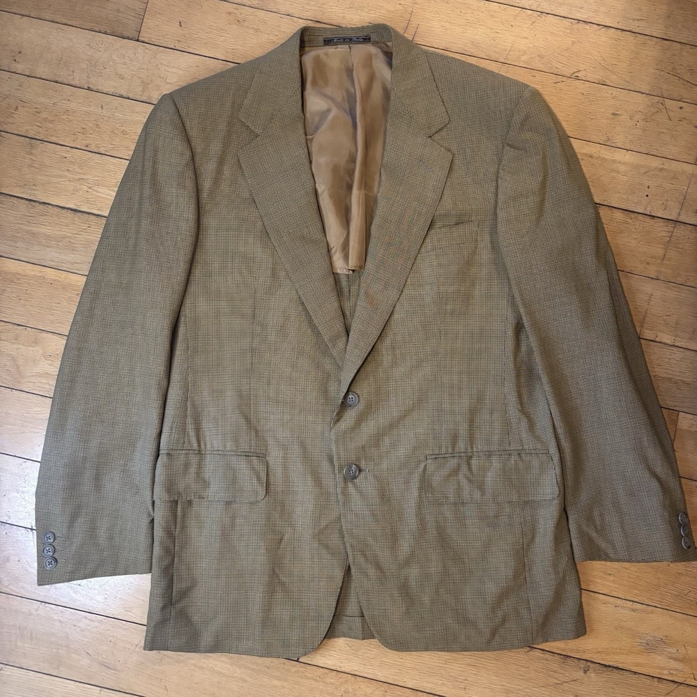 Ermenegildo Zegna Wool Tan Sport Coat Men's Size 42R with Half Lining